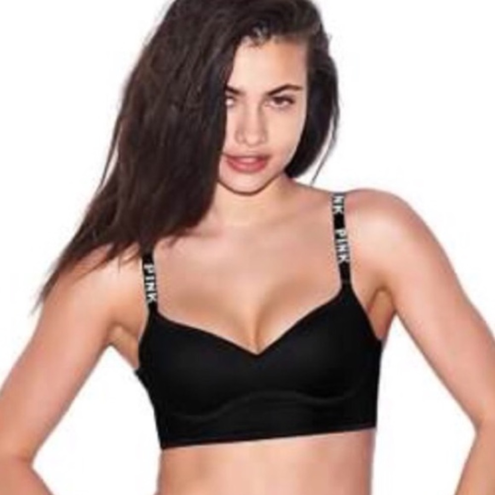 NEW VS Pink Caged Black Push Up Bralette Small - Picture 1 of 8